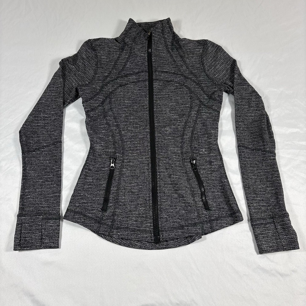 Lululemon Womens Define Jacket Luon Heathered Black Sz 6 Zip Pockets Full Length - Picture 2 of 11